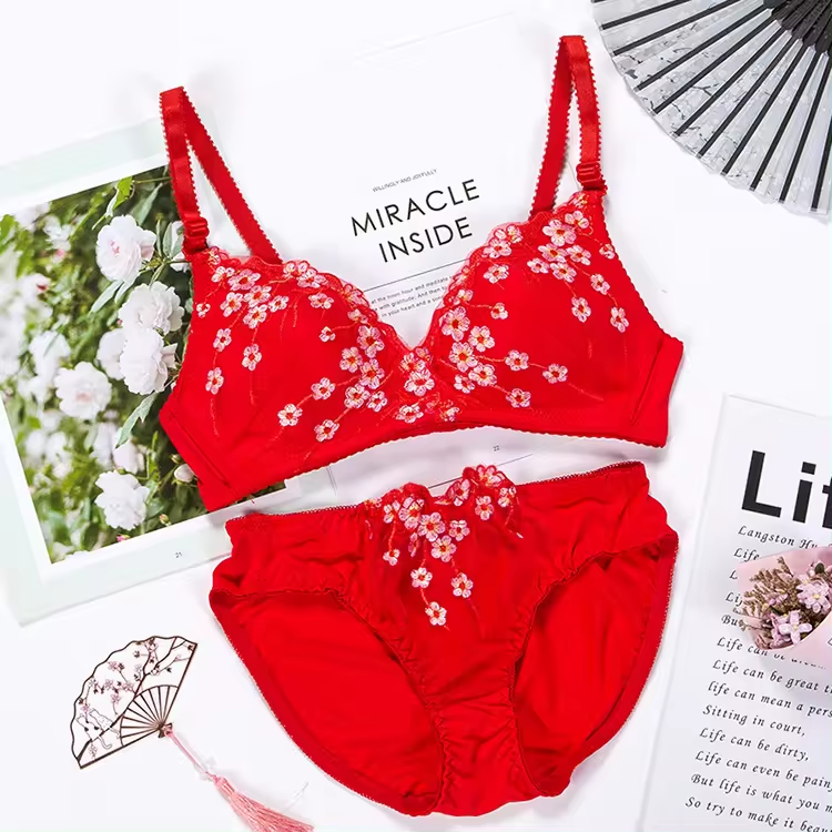 Women's UnderWired Full Cup Lace Multiway Bra with Matching Panty (Set of 4)