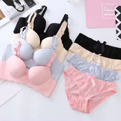 Women's UnderWired Full Cup Lace Multiway Bra with Matching Panty (Set of 4)