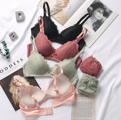 Women's UnderWired Full Cup Lace Multiway Bra with Matching Panty (Set of 4)