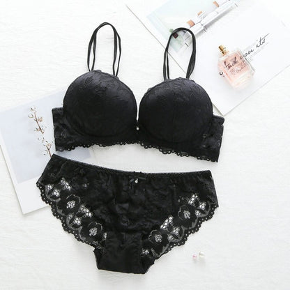 Women's UnderWired Full Cup Lace Multiway Bra with Matching Panty (Set of 4)