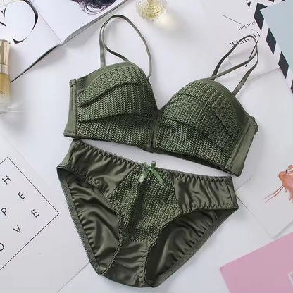 Women's UnderWired Full Cup Lace Multiway Bra with Matching Panty (Set of 4)