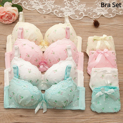 Women's UnderWired Full Cup Lace Multiway Bra with Matching Panty (Set of 4)