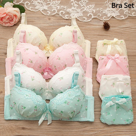 Women's UnderWired Full Cup Lace Multiway Bra with Matching Panty (Set of 4)