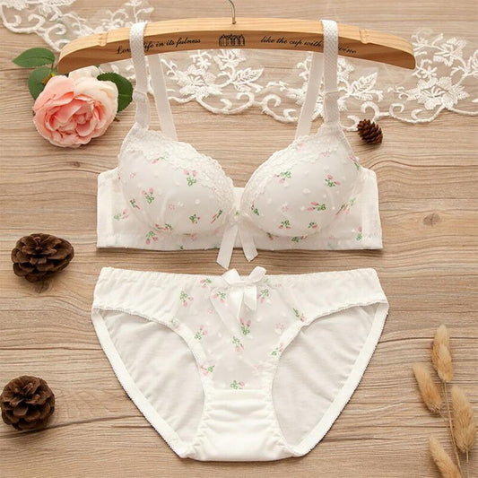 Women's UnderWired Full Cup Lace Multiway Bra with Matching Panty (Set of 4)