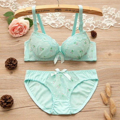 Women's UnderWired Full Cup Lace Multiway Bra with Matching Panty (Set of 4)