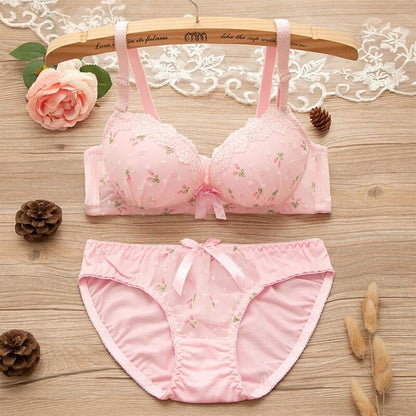 Women's UnderWired Full Cup Lace Multiway Bra with Matching Panty (Set of 4)