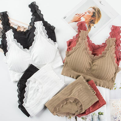 Women's UnderWired Full Cup Lace Multiway Bra with Matching Panty (Set of 4) (Copy)