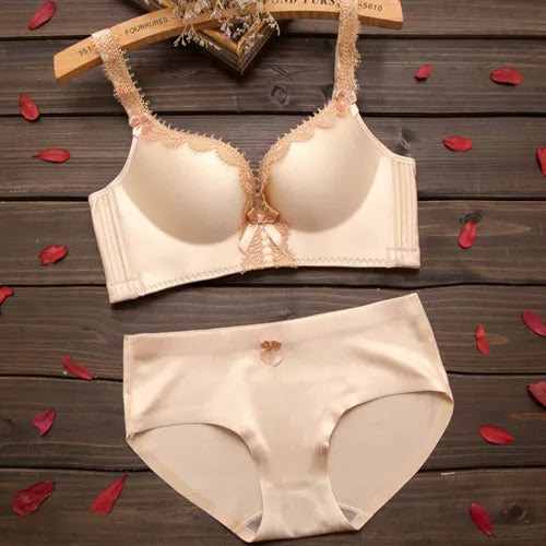 Women's UnderWired Full Cup Lace Multiway Bra with Matching Panty (Set of 4)