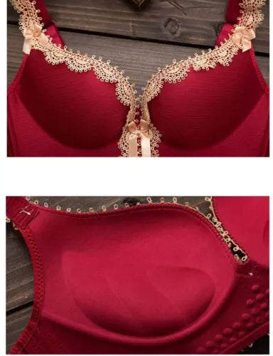 Women's UnderWired Full Cup Lace Multiway Bra with Matching Panty (Set of 4)
