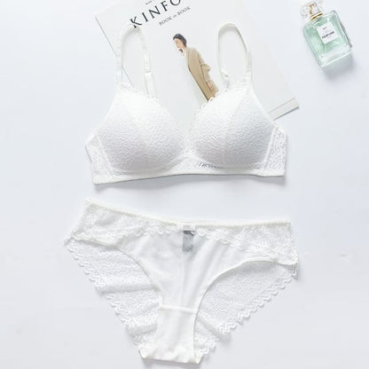 Women's UnderWired Full Cup Lace Multiway Bra with Matching Panty (Set of 4)