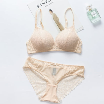 Women's UnderWired Full Cup Lace Multiway Bra with Matching Panty (Set of 4)